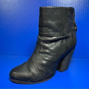 Rag & Bone Womens Newbury Black Leather Booties EU36.5/US6.5